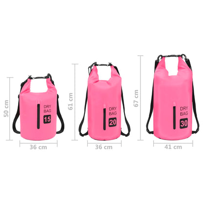 Berkfield Dry Bag with Zipper Pink 20 L PVC