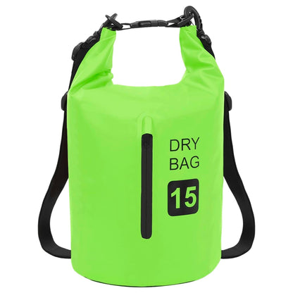 Berkfield Dry Bag with Zipper Green 15 L PVC