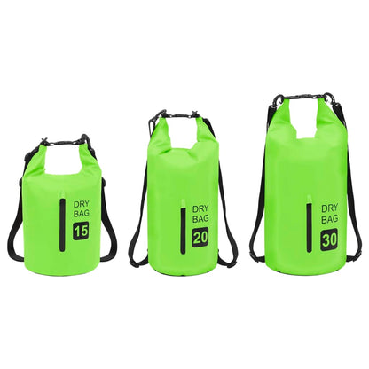 Berkfield Dry Bag with Zipper Green 15 L PVC