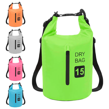 Berkfield Dry Bag with Zipper Green 15 L PVC