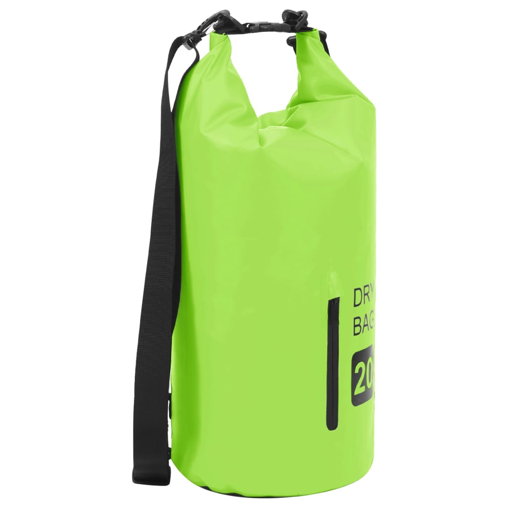 Berkfield Dry Bag with Zipper Green 20 L PVC