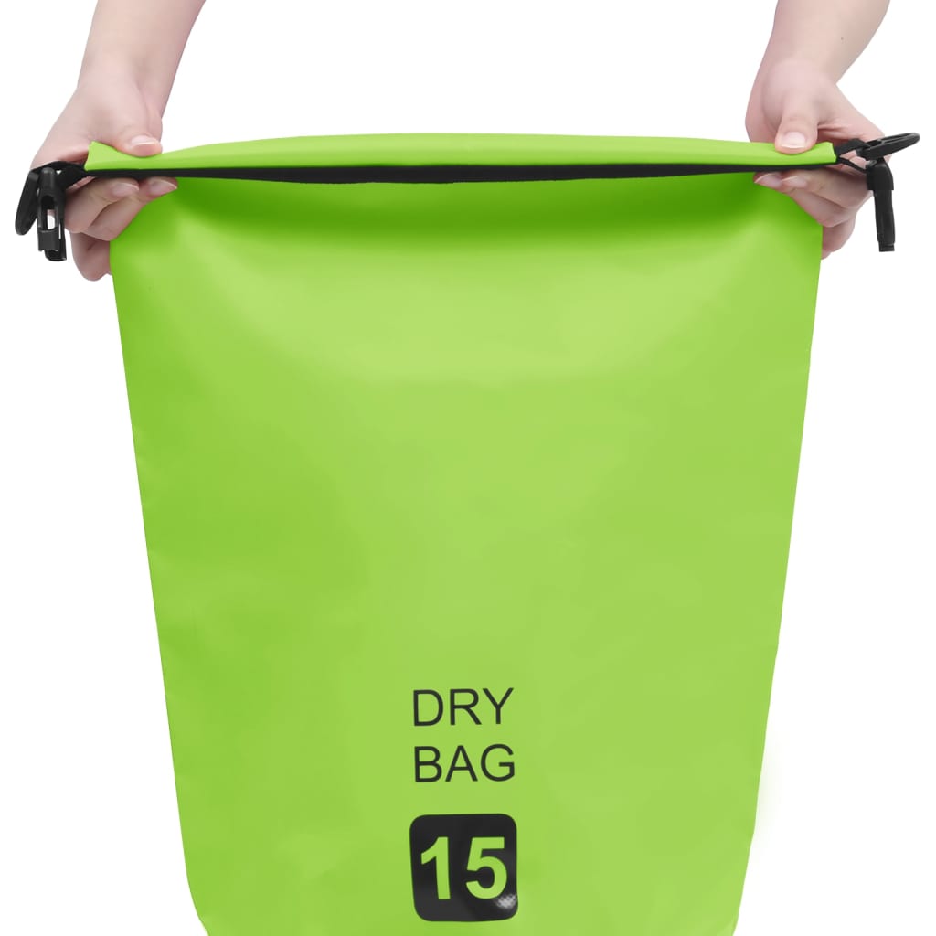 Berkfield Dry Bag Green 15 L PVC
