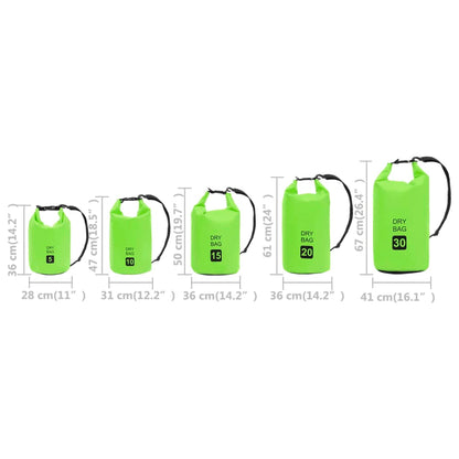 Berkfield Dry Bag Green 15 L PVC