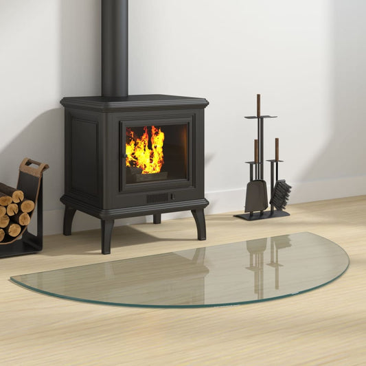 Berkfield Fireplace Glass Plate Half Round 1000x500 mm