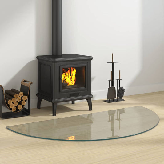 Berkfield Fireplace Glass Plate Half Round 1200x600 mm