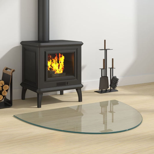 Berkfield Fireplace Glass Plate Half Round 800x600 mm