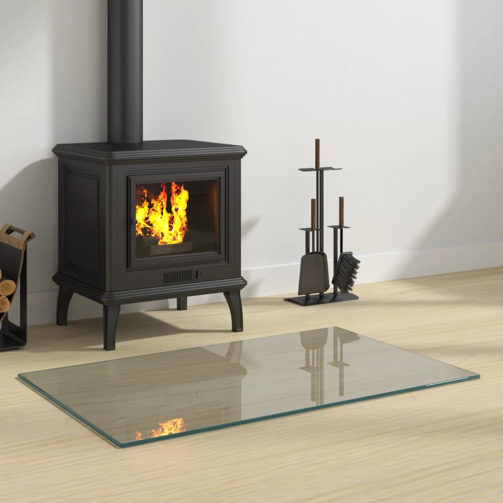 Berkfield Fireplace Glass Plate Rectangular 80x50 cm