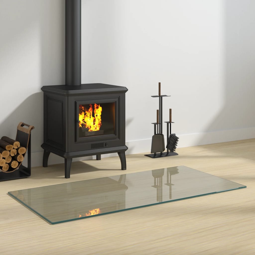 Berkfield Fireplace Glass Plate Rectangular 100x50 cm