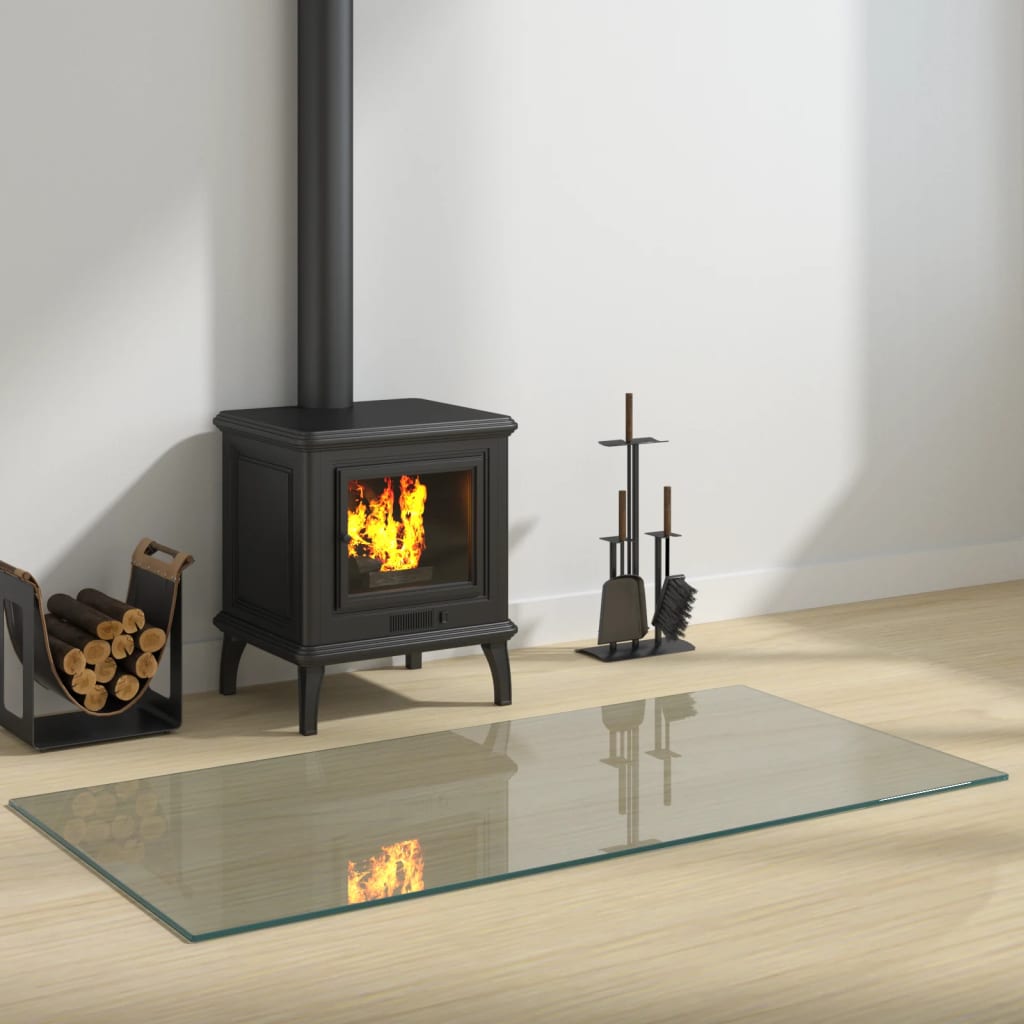 Berkfield Fireplace Glass Plate Rectangular 120x60 cm