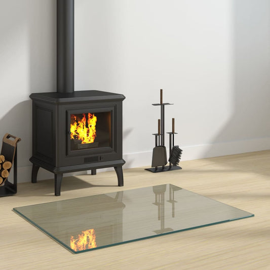 Berkfield Fireplace Glass Plate Rectangular 80x60 cm