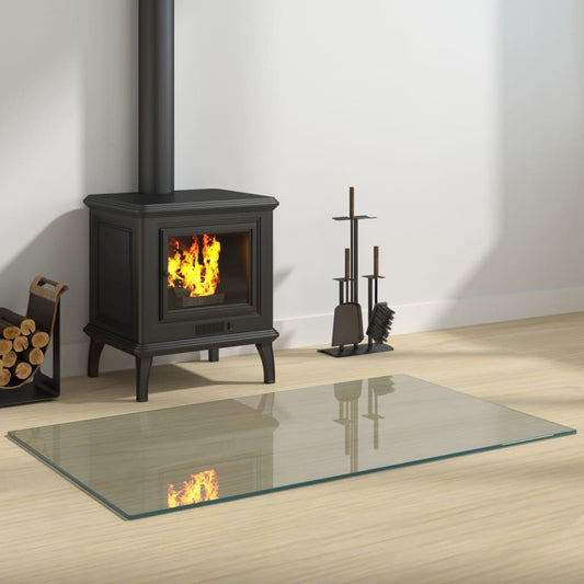 Berkfield Fireplace Glass Plate Rectangular 100x60 cm