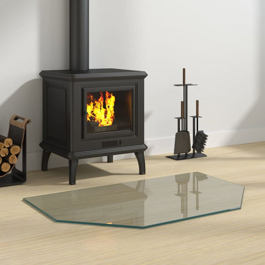 Berkfield Fireplace Glass Plate Hexagon 80x50 cm
