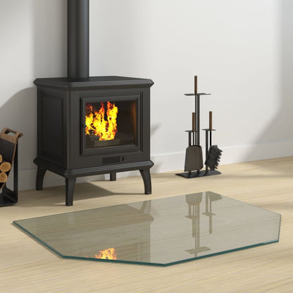 Berkfield Fireplace Glass Plate Hexagon 80x60 cm