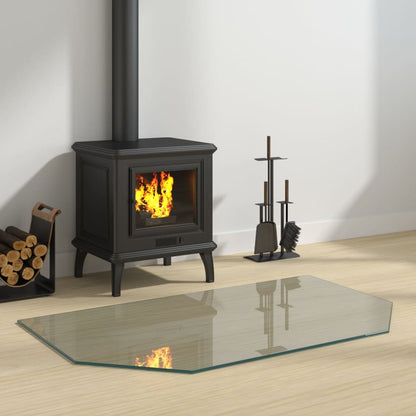 Berkfield Fireplace Glass Plate Hexagon 100x60 cm
