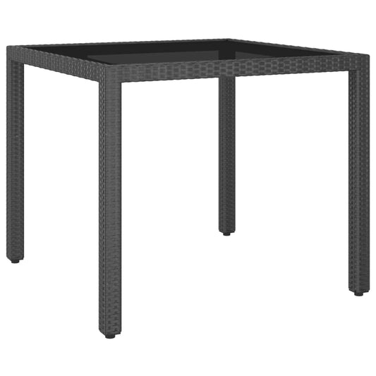 Berkfield Garden Table Black 90x90x75 cm Poly Rattan