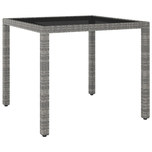 Berkfield Garden Table Grey 90x90x75 cm Poly Rattan