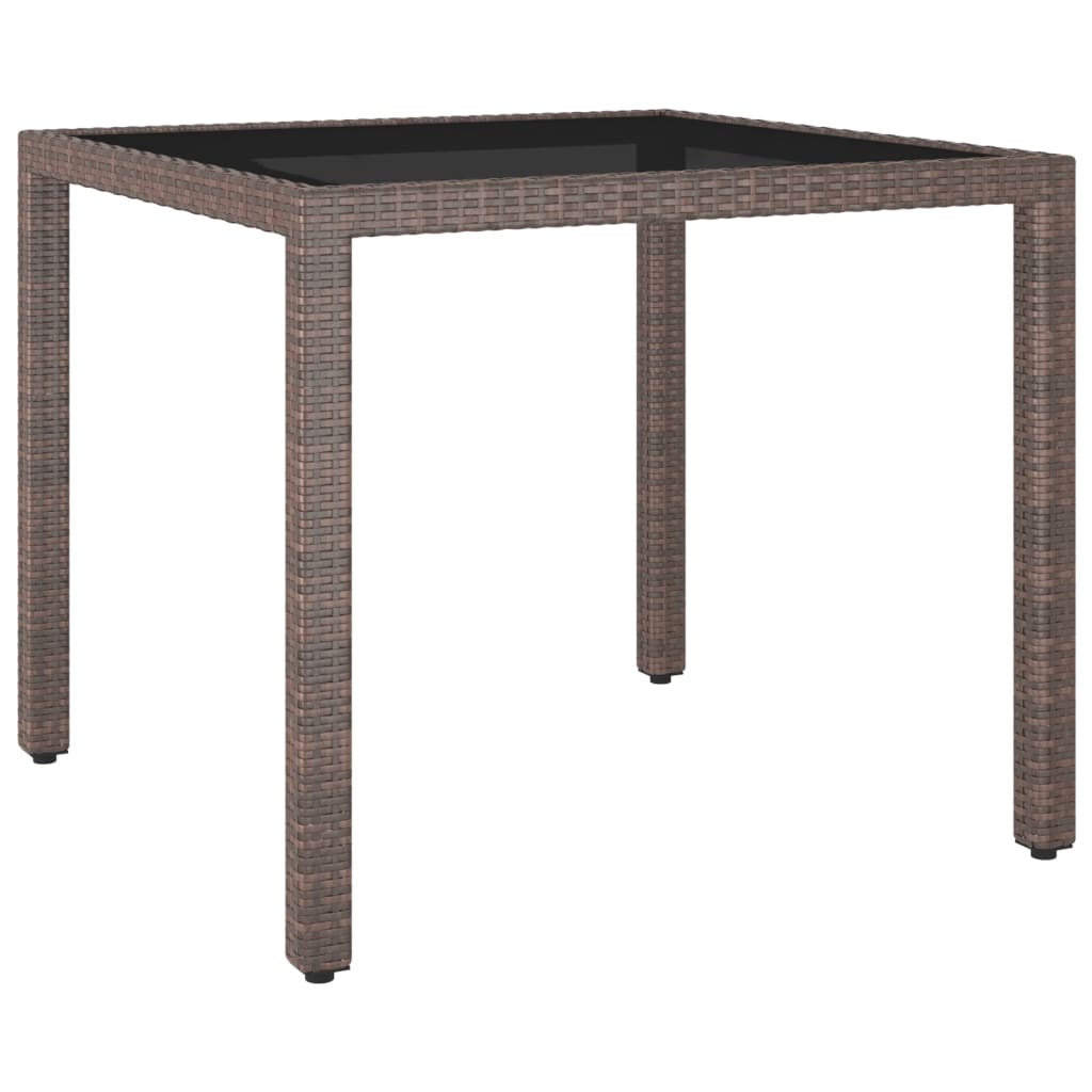 Berkfield Garden Table Brown 90x90x75 cm Poly Rattan