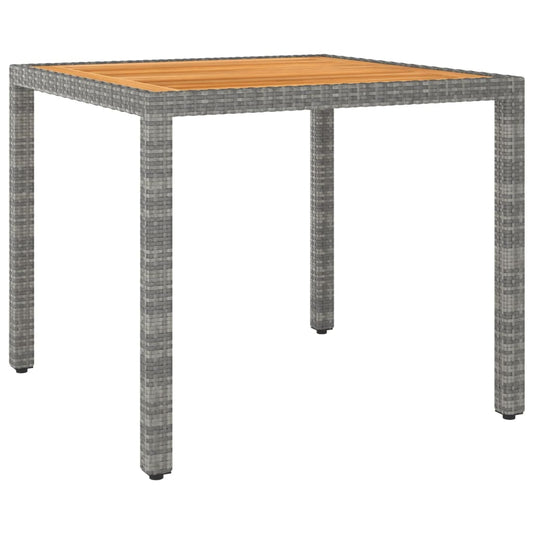 Berkfield Garden Table Grey 90x90x75 cm Poly Rattan