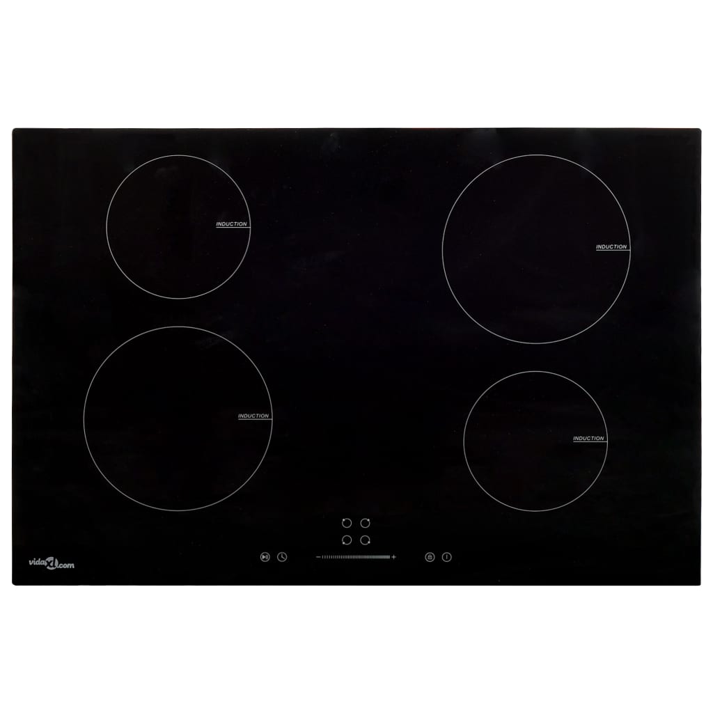 Berkfield Induction Hob with 4 Burners Touch Control Glass 77 cm 7000 W