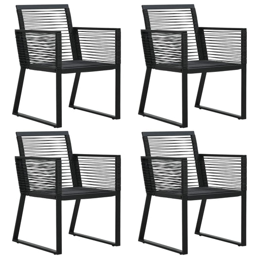 Berkfield Garden Chairs 4 pcs Rope Rattan Black