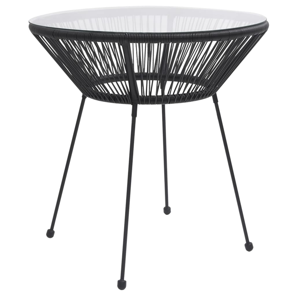 Berkfield Garden Dining Table Black �â�_70x74 cm Rattan and Glass
