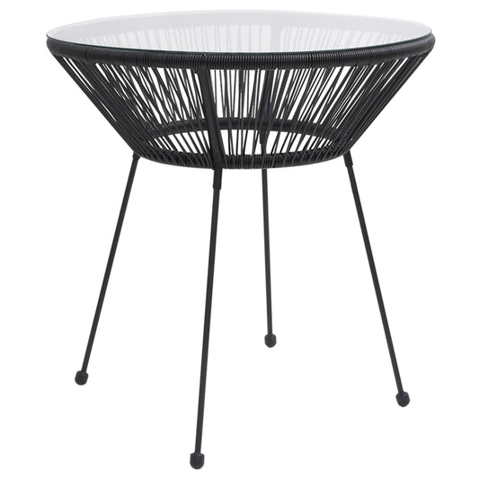 Berkfield Garden Dining Table Black �â�_70x74 cm Rattan and Glass