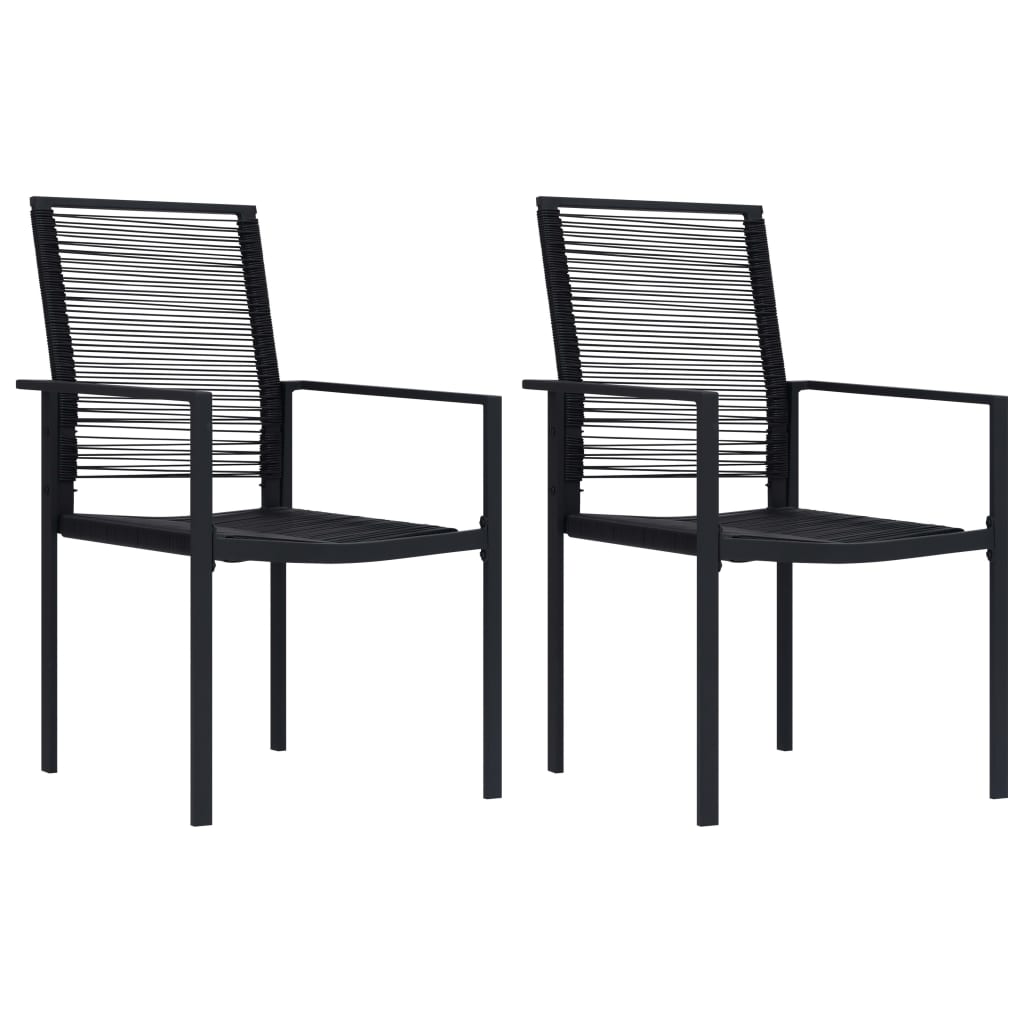 Berkfield Garden Chairs 2 pcs PVC Rattan Black