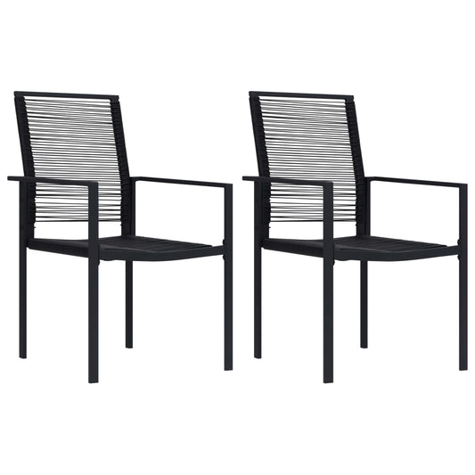 Berkfield Garden Chairs 2 pcs PVC Rattan Black