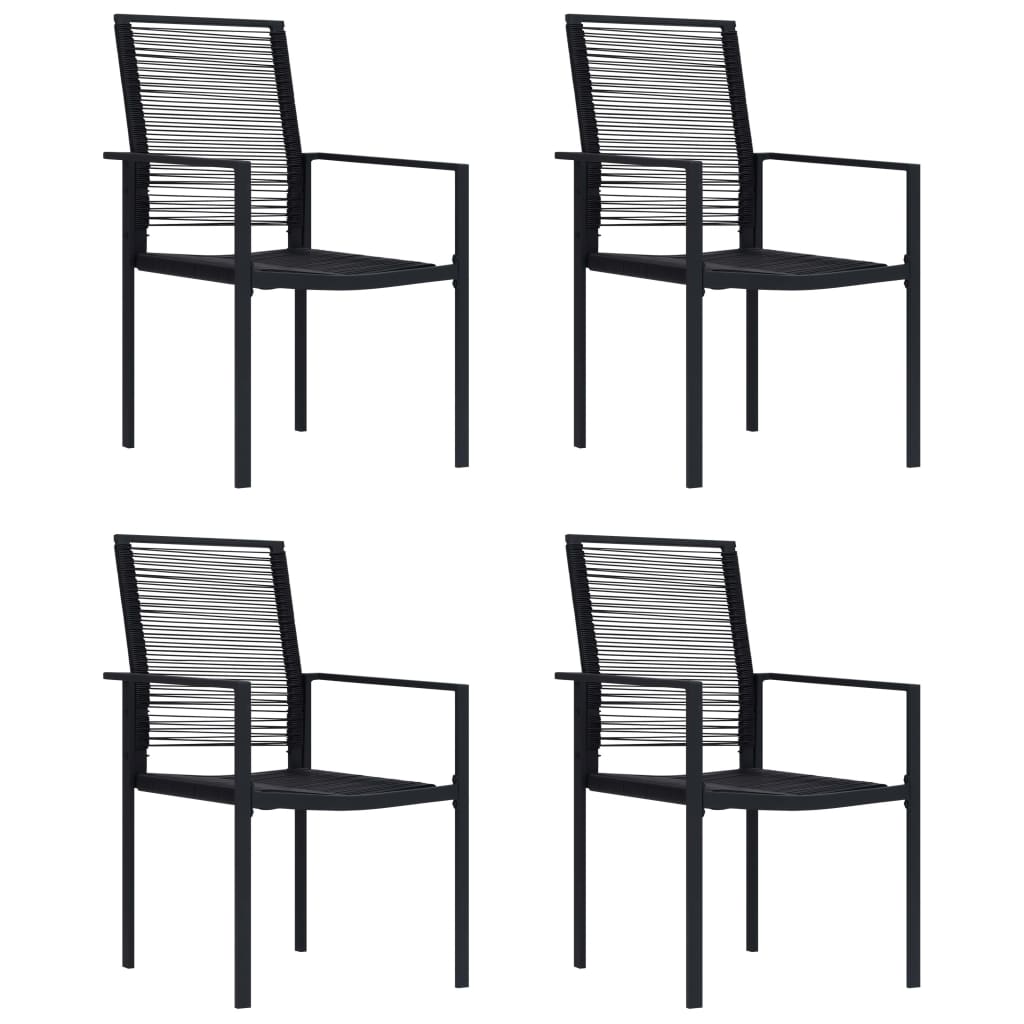 Berkfield Garden Chairs 4 pcs PVC Rattan Black