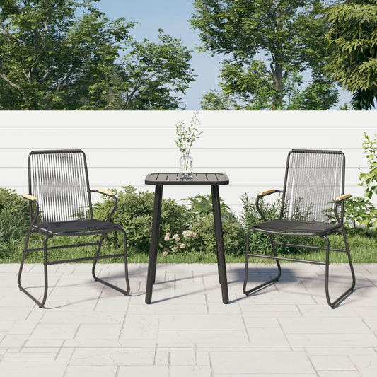 Berkfield Garden Chairs 2 pcs Black 58x59x85.5 cm PVC Rattan