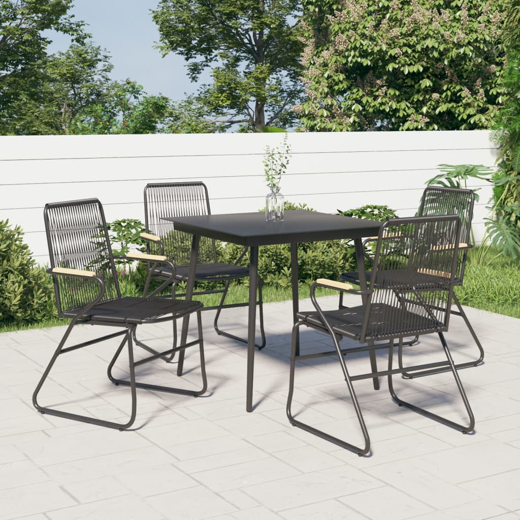 Berkfield Garden Chairs 4 pcs Black 58x59x85.5 cm PVC Rattan