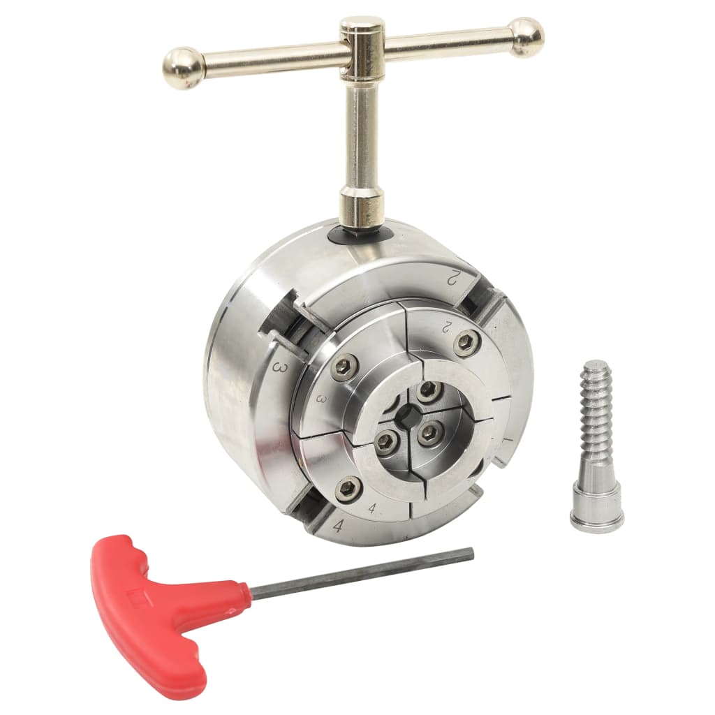 Berkfield 4 Jaw Wood Chuck with M33 Connection Steel Silver 96 mm