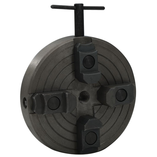 Berkfield 4 Jaw Wood Chuck with M18 Connection Steel Black 150x63 mm