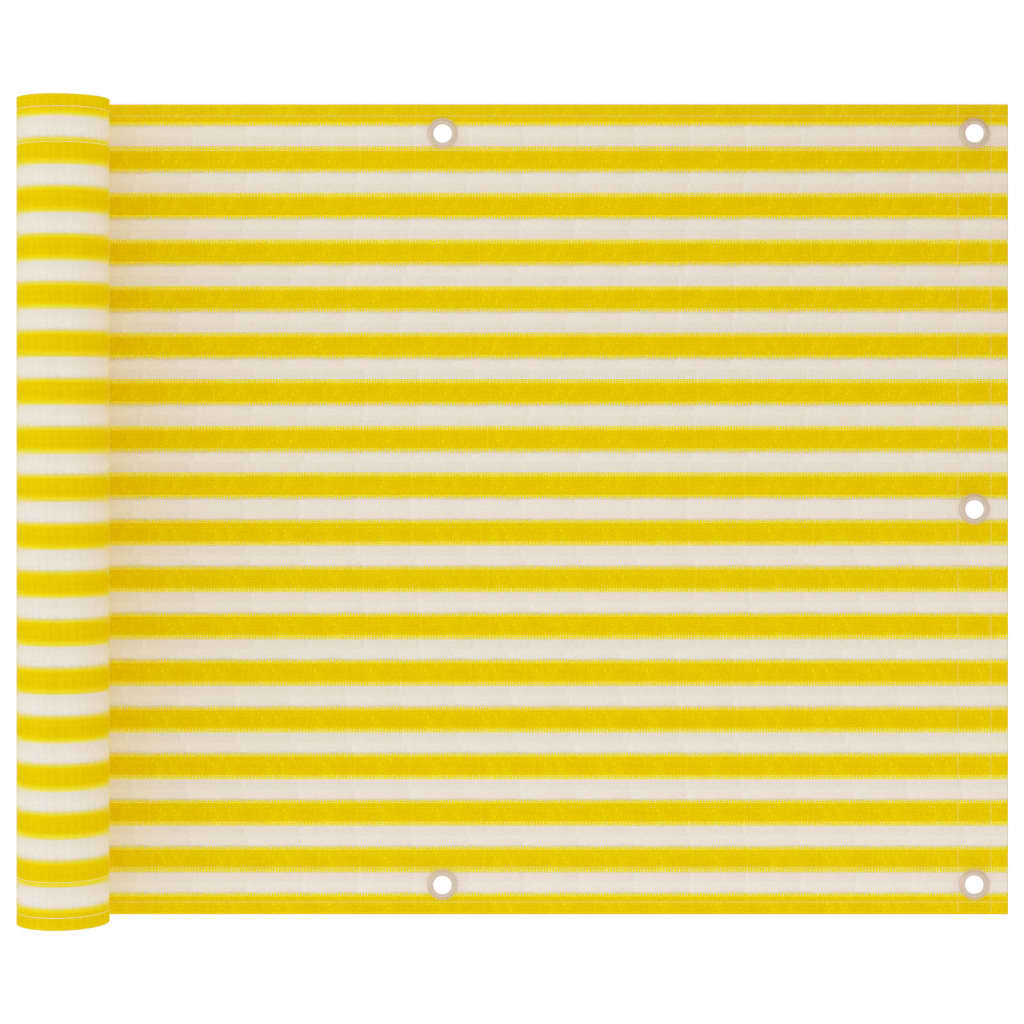 Berkfield Balcony Screen Yellow and White 75x300 cm HDPE