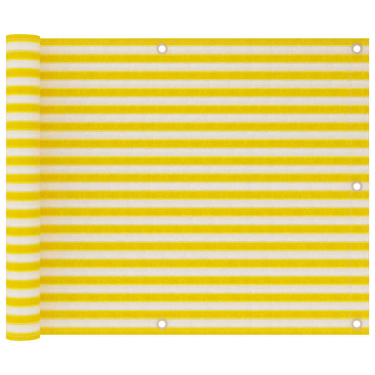 Berkfield Balcony Screen Yellow and White 75x300 cm HDPE