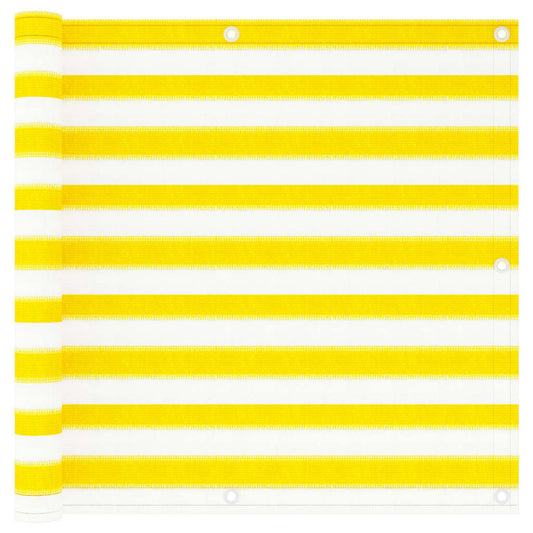 Berkfield Balcony Screen Yellow and White 90x300 cm HDPE