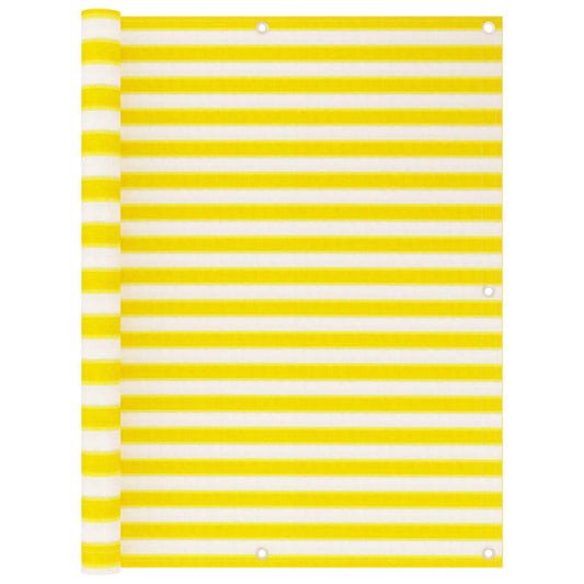 Berkfield Balcony Screen Yellow and White 120x400 cm HDPE