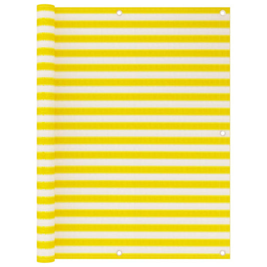 Berkfield Balcony Screen Yellow and White 120x500 cm HDPE