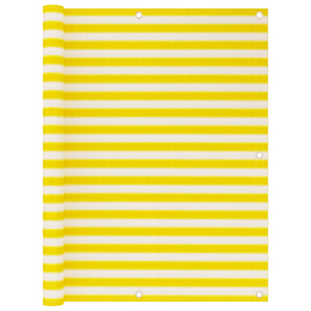 Berkfield Balcony Screen Yellow and White 120x600 cm HDPE