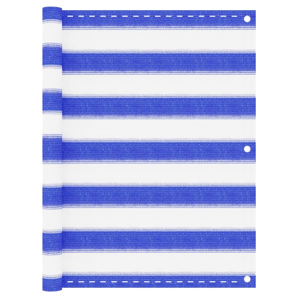 Berkfield Balcony Screen Blue and White 75x300 cm HDPE