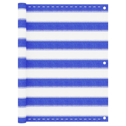 Berkfield Balcony Screen Blue and White 75x300 cm HDPE