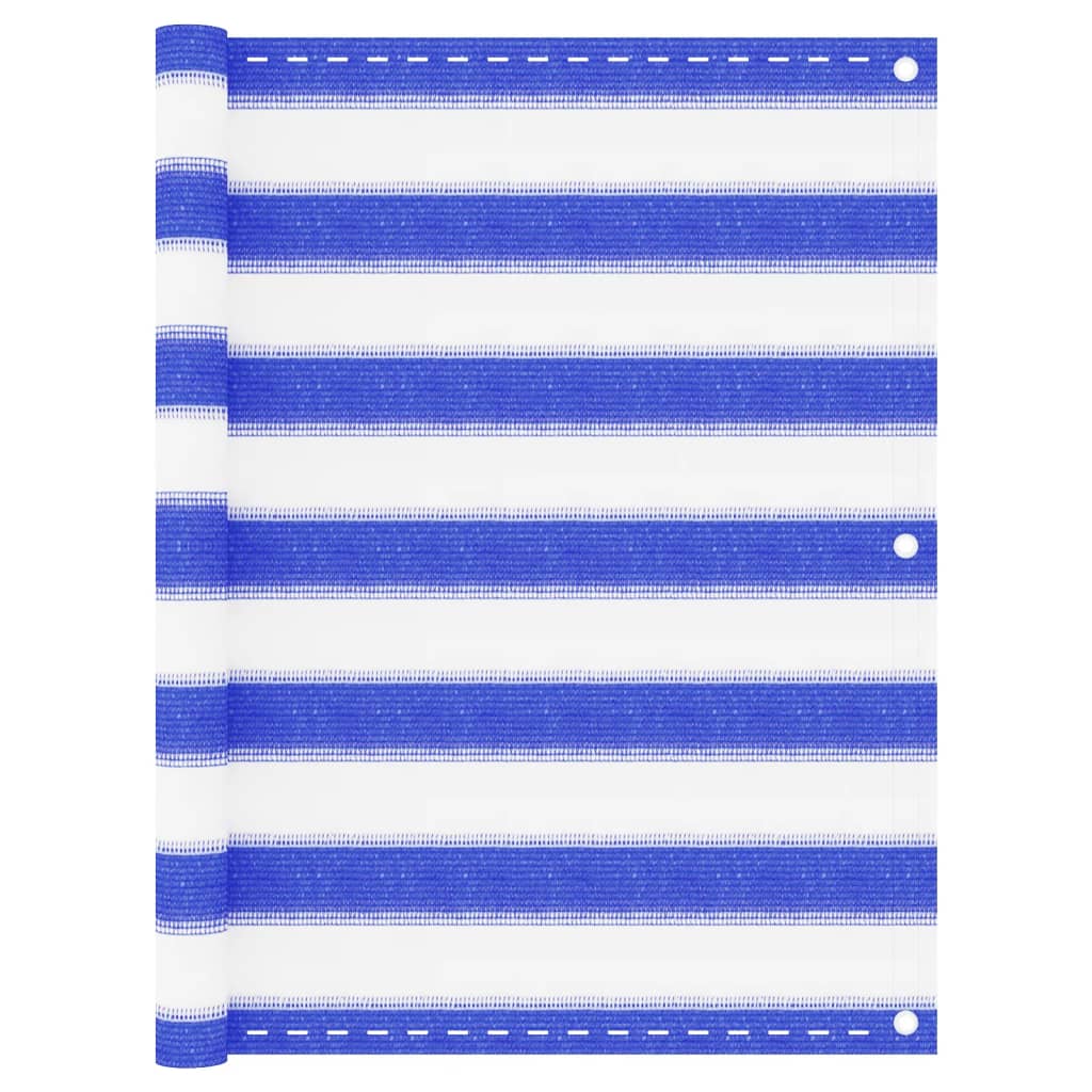 Berkfield Balcony Screen Blue and White 75x500 cm HDPE