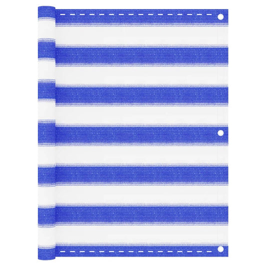 Berkfield Balcony Screen Blue and White 75x500 cm HDPE