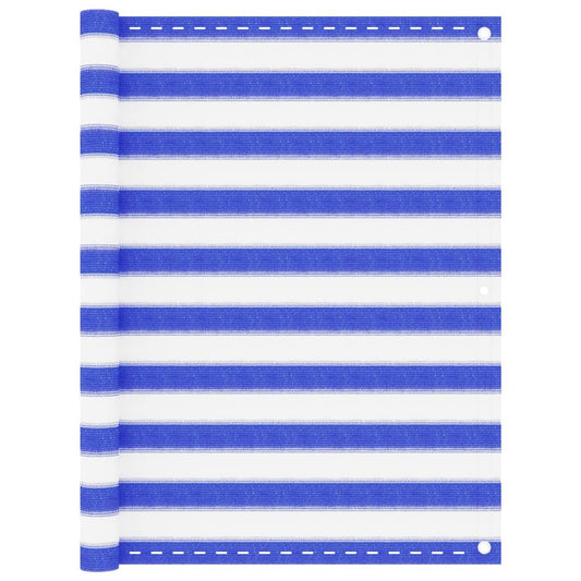 Berkfield Balcony Screen Blue and White 120x400 cm HDPE
