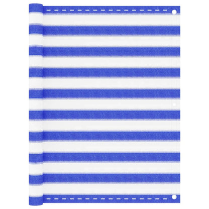 Berkfield Balcony Screen Blue and White 120x500 cm HDPE
