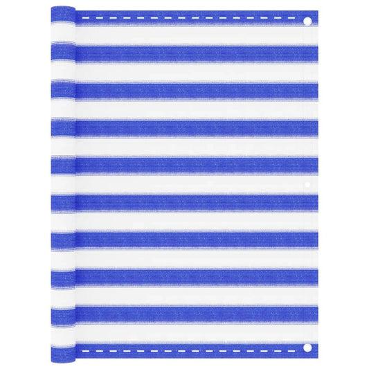 Berkfield Balcony Screen Blue and White 120x500 cm HDPE