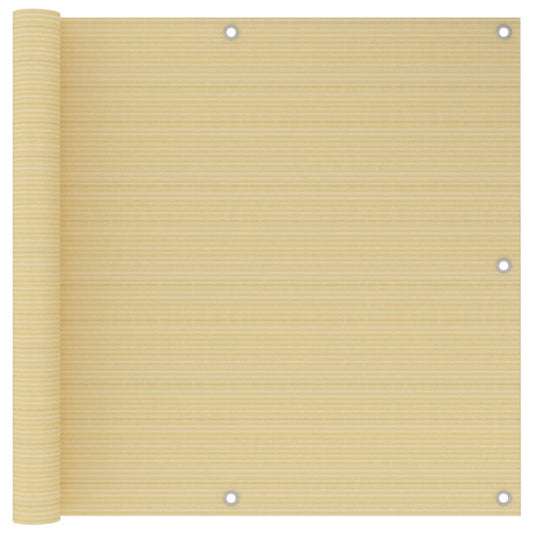 Berkfield Balcony Screen Beige 90x300 cm HDPE
