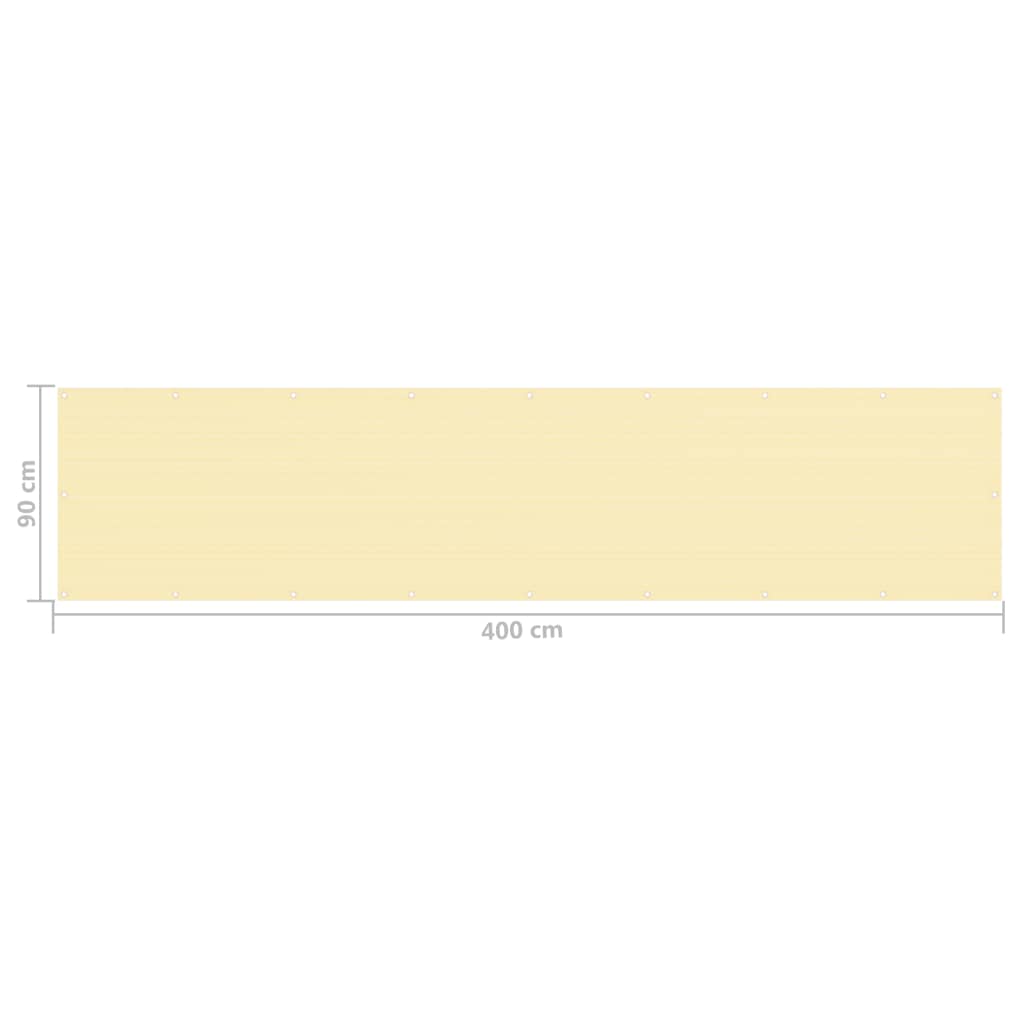 Berkfield Balcony Screen Beige 90x400 cm HDPE