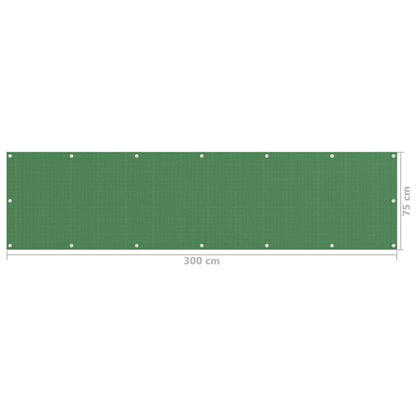 Berkfield Balcony Screen Light Green 75x300 cm HDPE