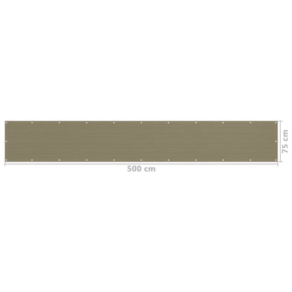 Berkfield Balcony Screen Taupe 75x500 cm HDPE